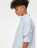 纯棉条纹牛津布衬衫（6-16 岁）