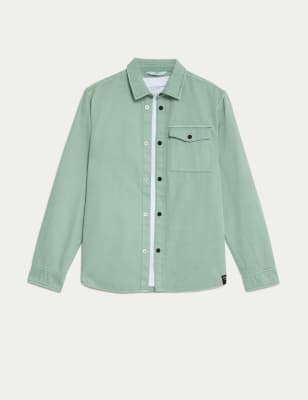 

Boys M&S Collection 2pc Pure Cotton Shirt & T-Shirt Set (6-16 Yrs) - Green, Green