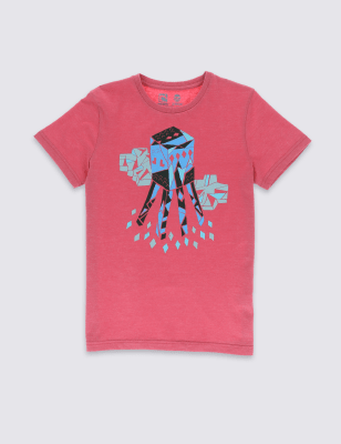 Minecraft Flying Squid Print T Shirt 5 14 Years M S