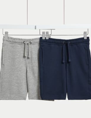 

Boys M&S Collection 2pk Cotton Rich Shorts (6-16 Yrs) - Navy Mix, Navy Mix