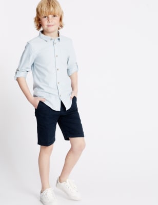 Linen Blend Shorts (1-14 Years)