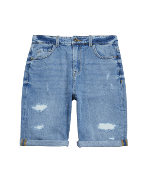 

Boys M&S Collection Denim Ripped Shorts (6-16 Yrs) - Indigo, Indigo