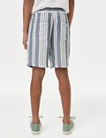 Pure Cotton Striped Shorts (6-16 Yrs)