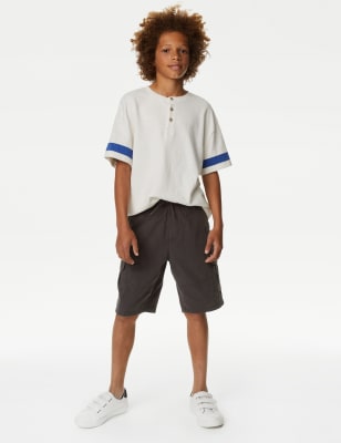 Pure Cotton Cargo Shorts (6-16 Yrs)