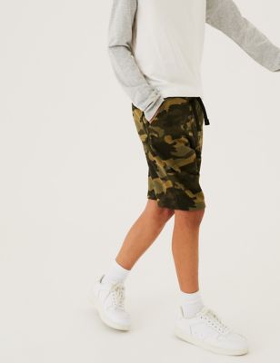 Boys M&S Collection Cotton Rich Camouflage Shorts (6-16 Yrs) - Khaki Mix