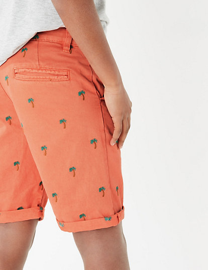 Cotton Embroidered Chino Shorts (6-16 Yrs)