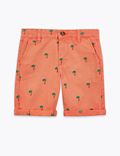 Cotton Embroidered Chino Shorts (6-16 Yrs)