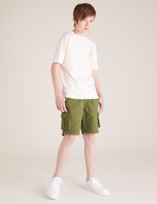 Cotton Buckle Cargo Shorts (6-16 Yrs)