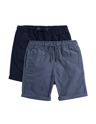 

Boys M&S Collection 2pk Pure Cotton Shorts (6-16 Yrs) - Navy Mix, Navy Mix