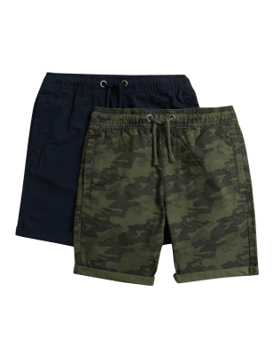 

M&S Collection 2er-Pack Shorts aus reiner Baumwolle (6-16 J.) - Black Mix, Black Mix