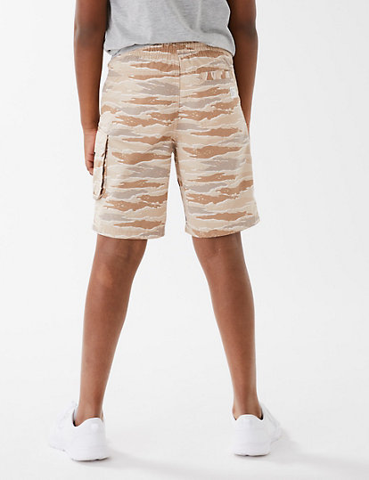 Pure Cotton Camouflage Cargo Shorts