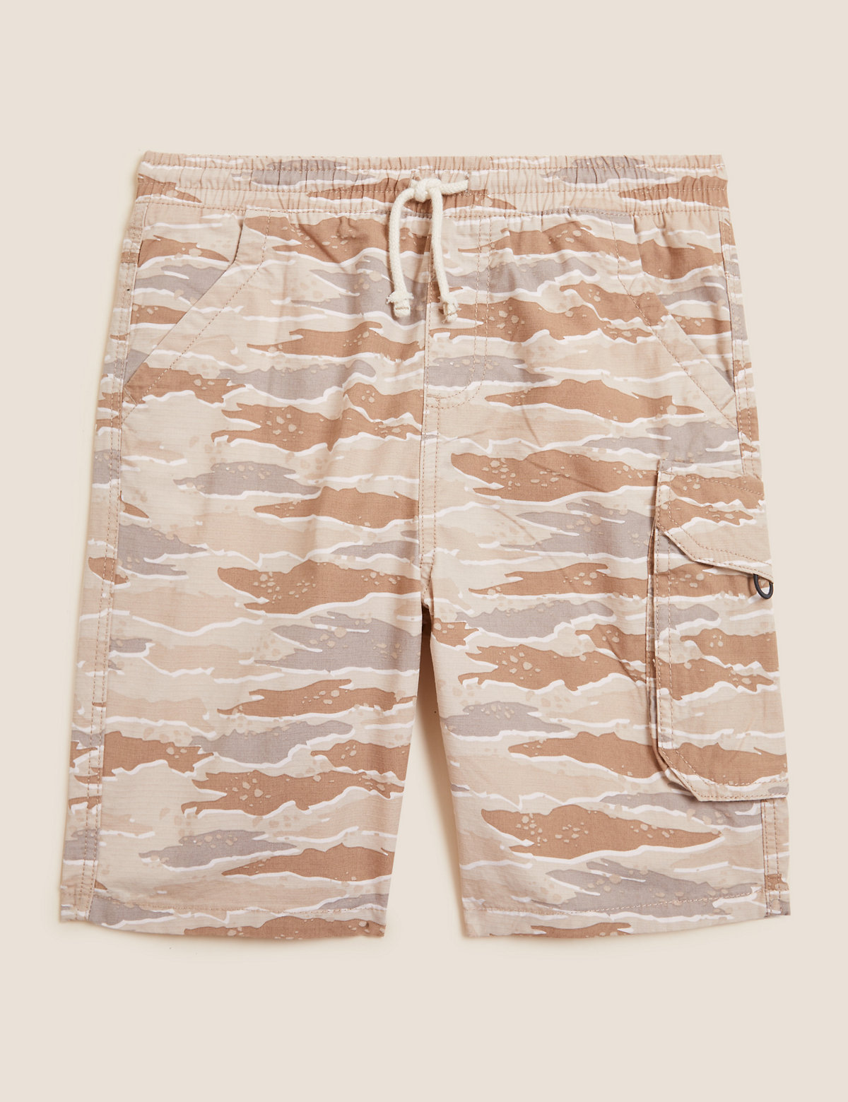 Pure Cotton Camouflage Cargo Shorts
