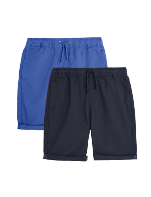 

Boys M&S Collection 2pk Pure Cotton Shorts (6-16 Yrs) - Navy Mix, Navy Mix