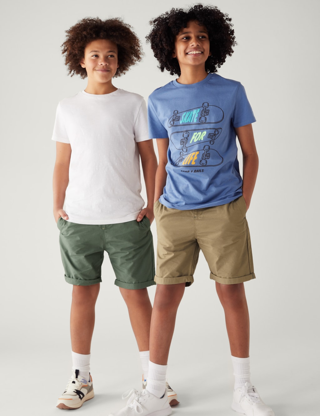 2pk Pure Cotton Shorts (6-16 Yrs) image 1