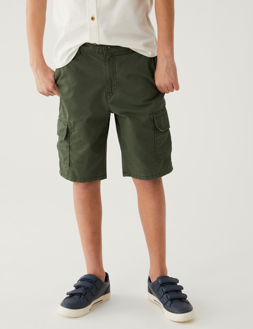 Pure Cotton Cargo Shorts (6 - 16 Yrs) image 3