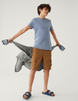 

Boys M&S Collection Pure Cotton Cargo Shorts (6 - 16 Yrs) - Topaz, Topaz