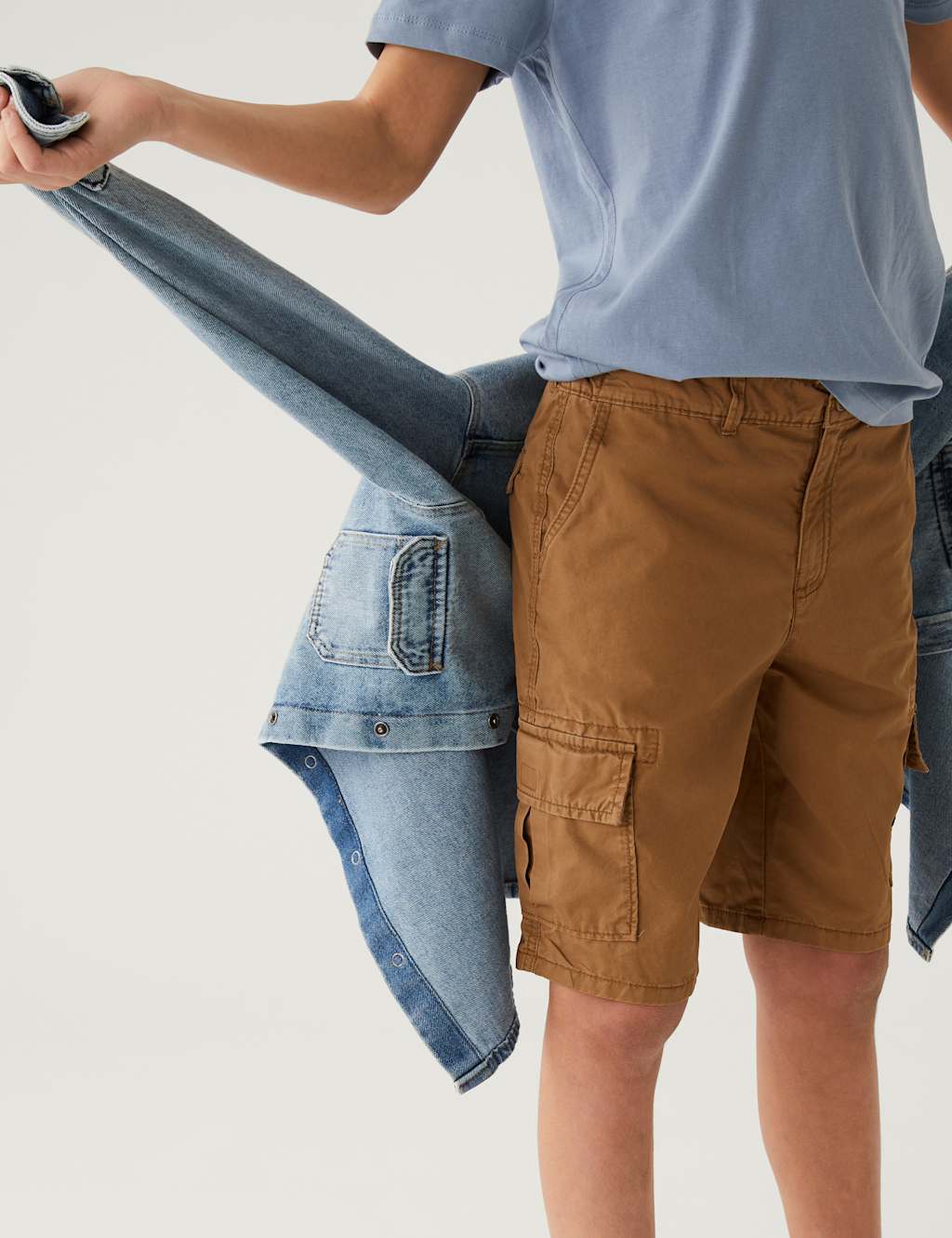 Pure Cotton Cargo Shorts (6 - 16 Yrs) image 2
