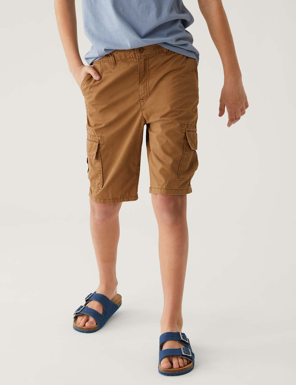 Pure Cotton Cargo Shorts (6 - 16 Yrs) image 3