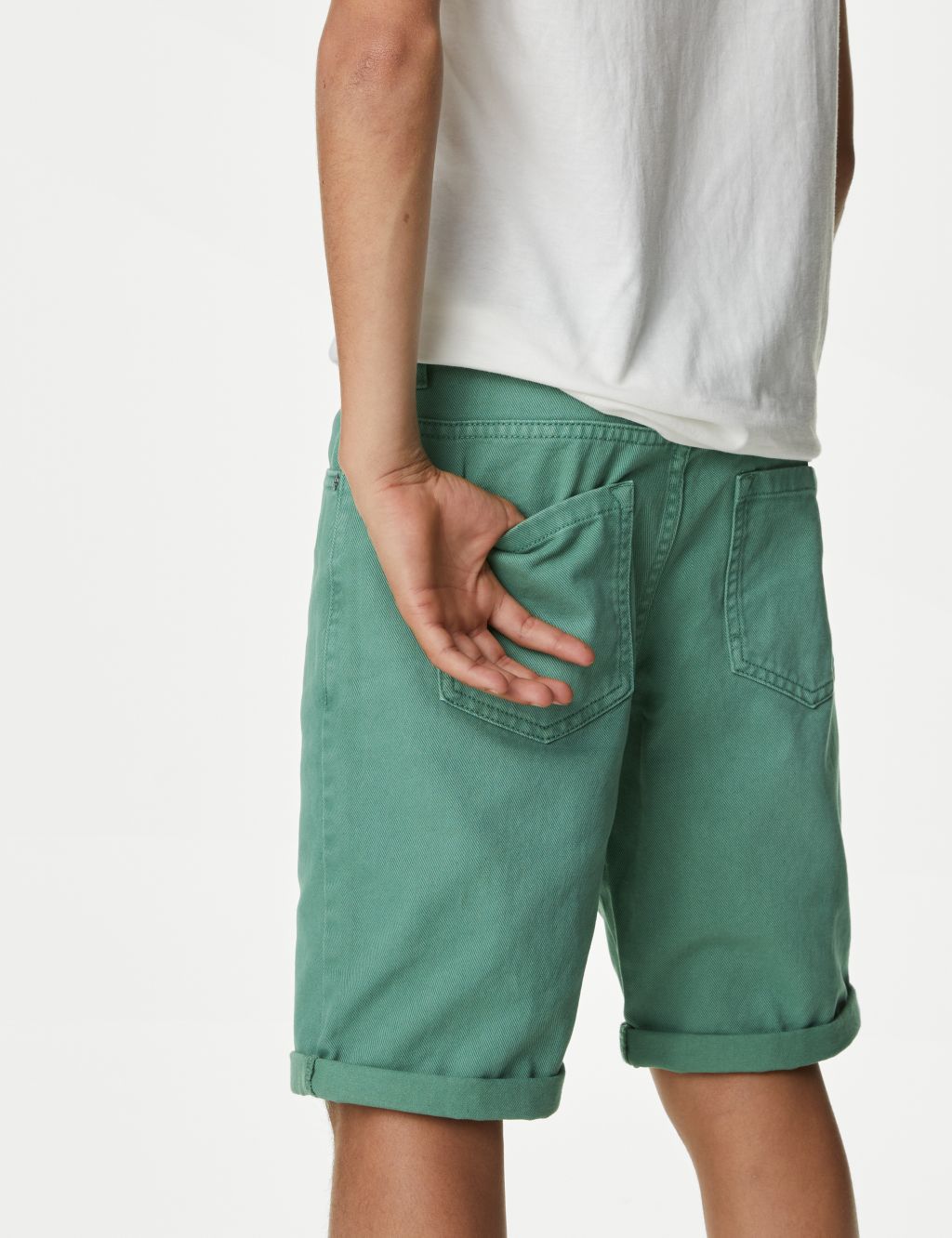 Pure Cotton Denim Shorts (6 - 16 Yrs) image 2