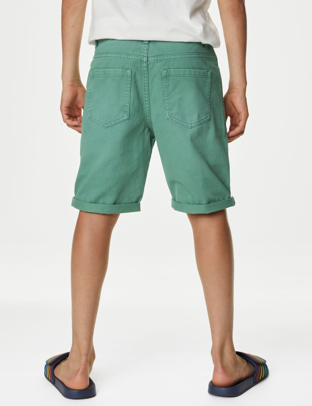 Pure Cotton Denim Shorts (6 - 16 Yrs) image 4
