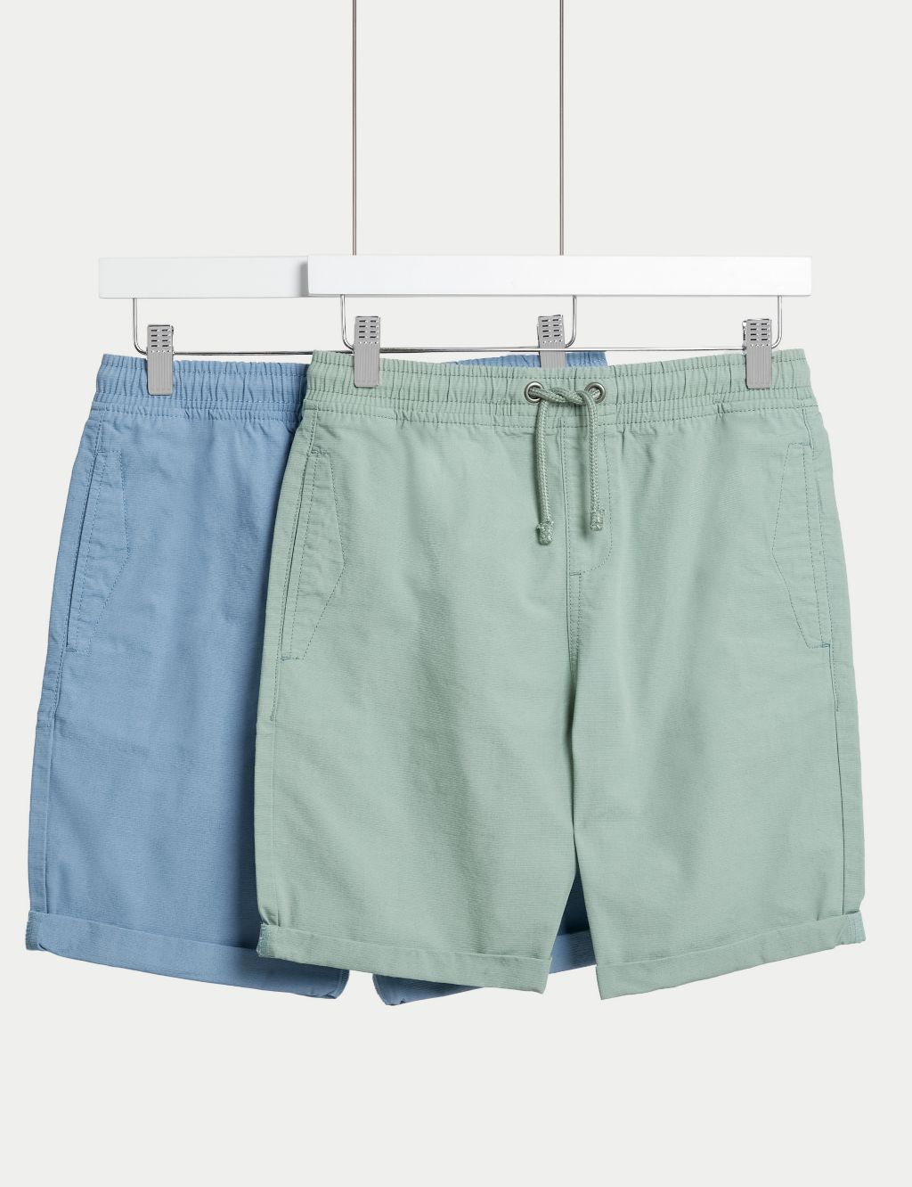 2pk Pure Cotton Ripstop Shorts (6-16 Yrs)
