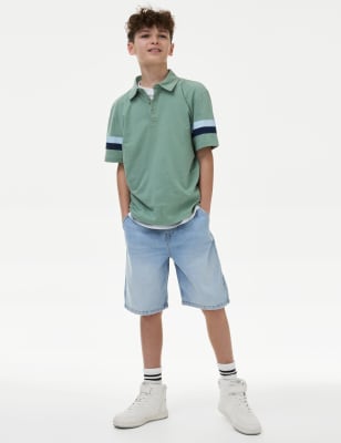 M&S Boys Denim Shorts (6-16 Yrs) - 7-8 Y - Light Denim, Light Denim,Denim