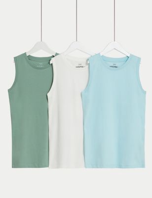 

Boys M&S Collection 3pk Cotton Rich Vests (6-16 Yrs) - Green Mix, Green Mix