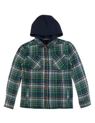 Pure Cotton Checked Shacket (5-14 Years) | M&S