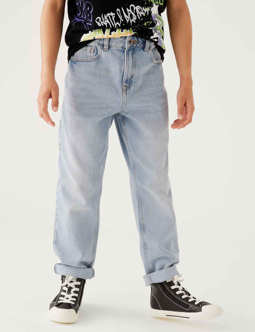Relaxed Pure Cotton Jeans (6-16 Yrs) image 4