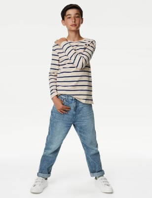 Relaxed Pure Cotton Jeans (6-16 Yrs) | M&S SG