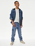 ג'ינס דגמ"ח בגזרה נוחה (16-6 שנים)