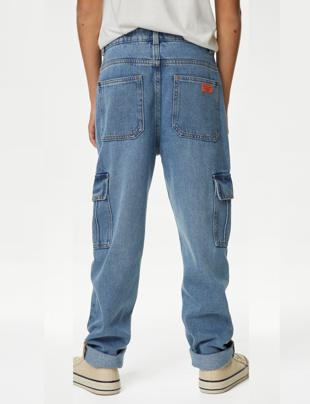 Relaxed Denim Cargo Jeans (6-16 Yrs) image 5
