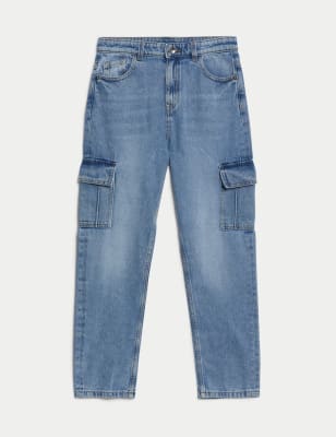 Relaxed Denim Cargo Jeans (6-16 Yrs)