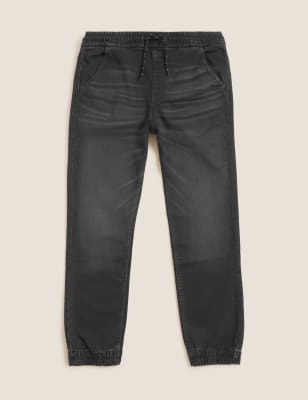 Black denim best sale jogger pants