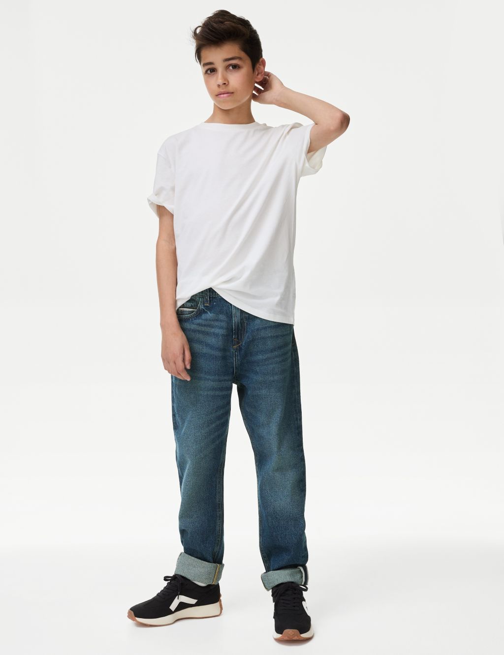 Relaxed Pure Cotton Jeans (6-16 Yrs) image 1