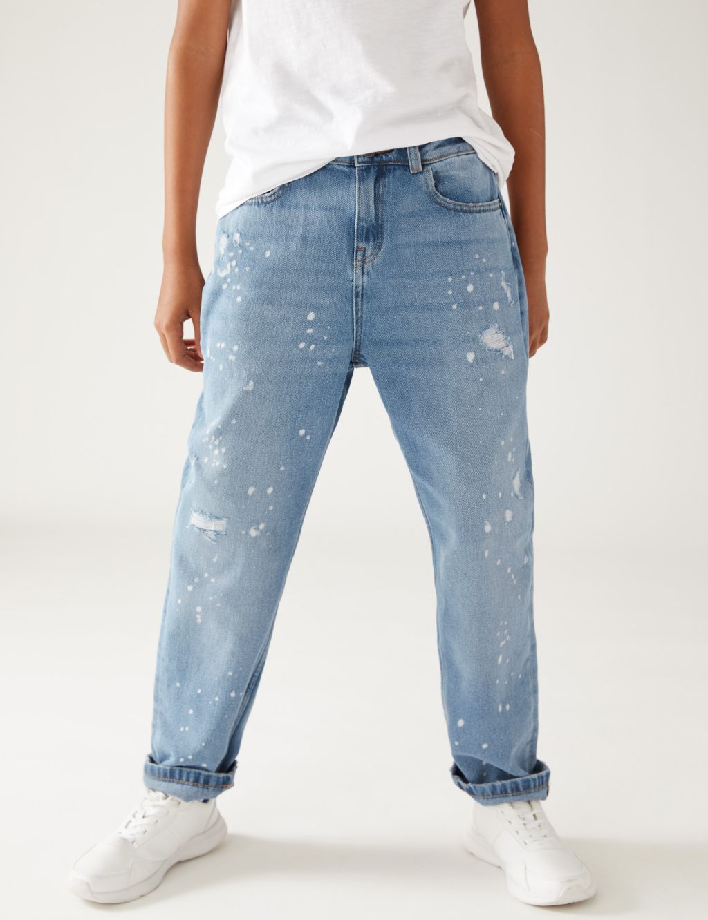 Regular Pure Cotton Paint Splat Jeans (6-16 Yrs) image 3
