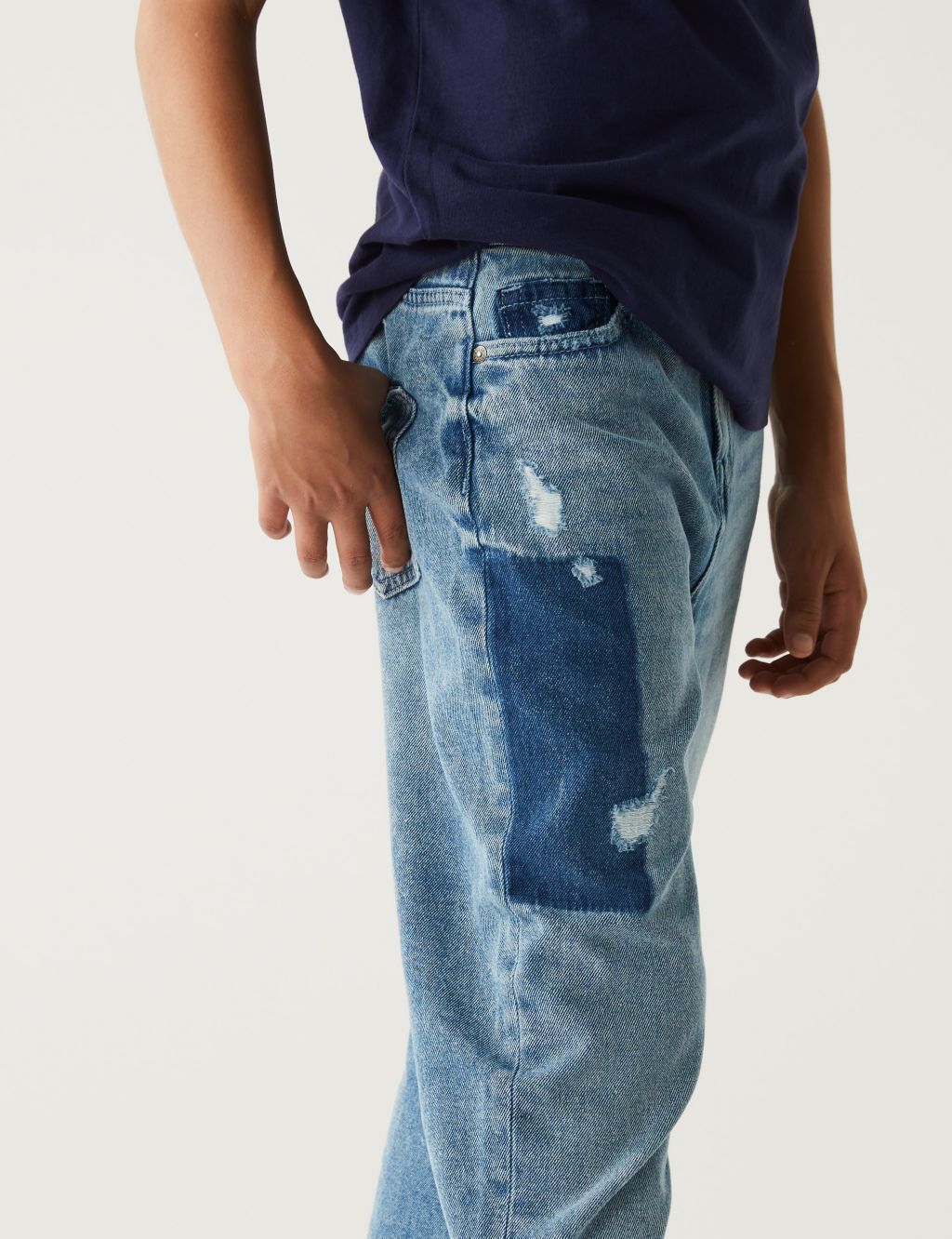 Relaxed Patchwork Denim Jean (6-16 Yrs) image 3