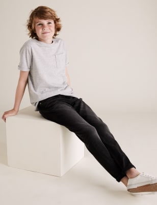 boys skinny fit black trousers