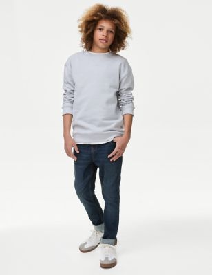 M&S Boy's The Smith Skinny Fit Cotton with Stretch Jeans (3-16 Yrs) - 6-7 Y - Dark Indigo, Dark Indi