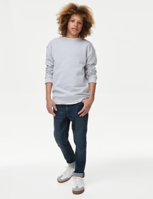 M&S Boy's The Smith Skinny Fit Cotton with Stretch Jeans (3-16 Yrs) - 6-7 Y - Dark Indigo, Dark Indi