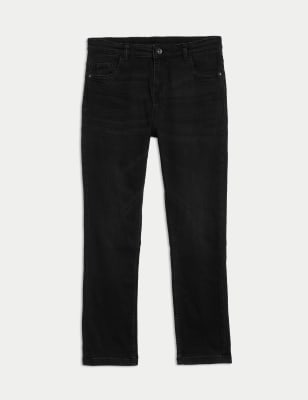 

Boys The Jones Straight Fit Cotton with Stretch Jeans (6-16 Yrs) - Black Denim, Black Denim