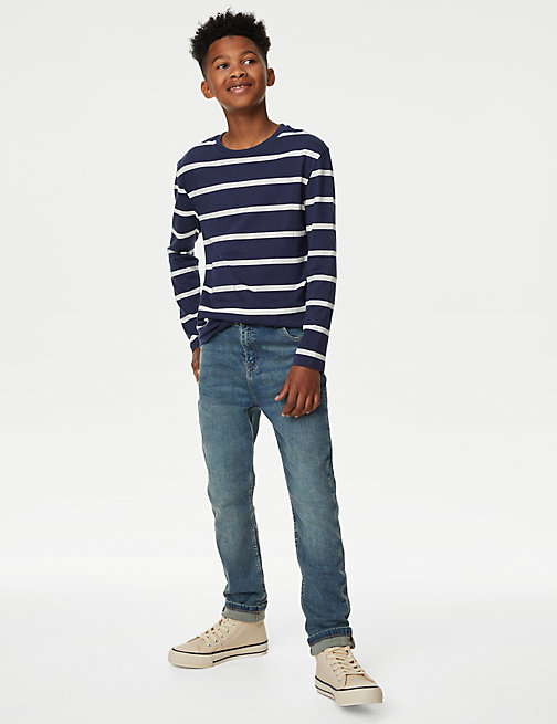 Marks And Spencer Boys The Jones Straight Fit Cotton with Stretch Jeans (6-16 Yrs) - Tint