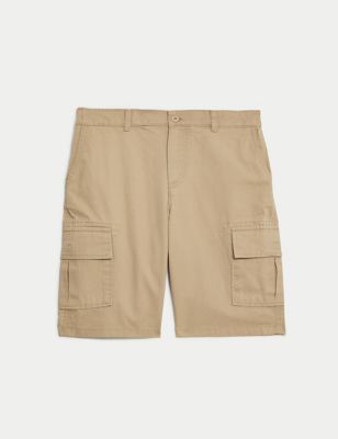 M&S Boy's Pure Cotton Mini Me Cargo Shorts (6-16 Yrs) - 7-8 Y - Sand, Sand,Navy,Khaki