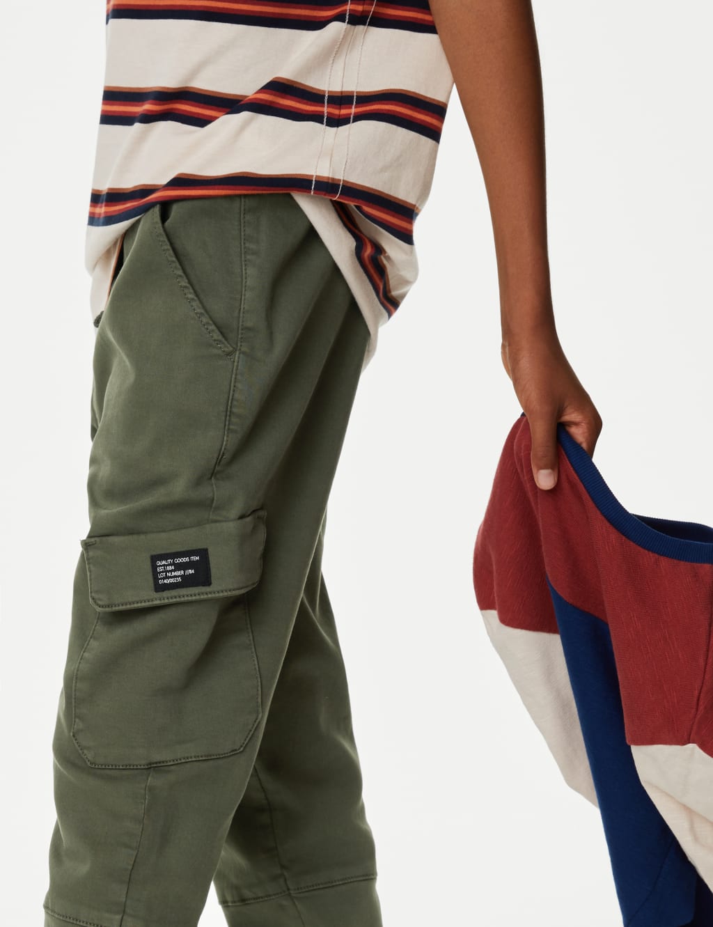 Cotton Rich Cargo Trousers (6-16 Yrs) image 3