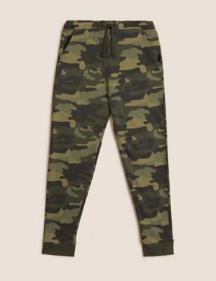 M&S Boys Cotton Rich Camouflage Joggers (6-16 Yrs)