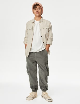 Mens cord hot sale cargo trousers