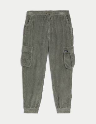 Pure Cotton Cord Cargo Trousers (6-16 Yrs)