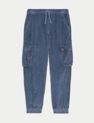 Pure Cotton Cord Cargo Trousers (6-16 Yrs)