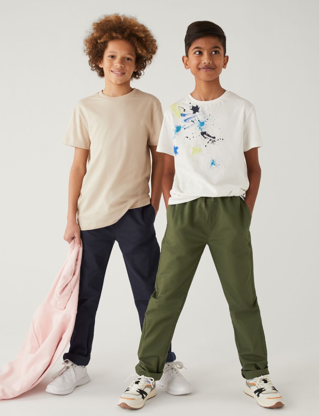 2pk Pure Cotton Ripstop Trousers (6-16 Yrs) image 1