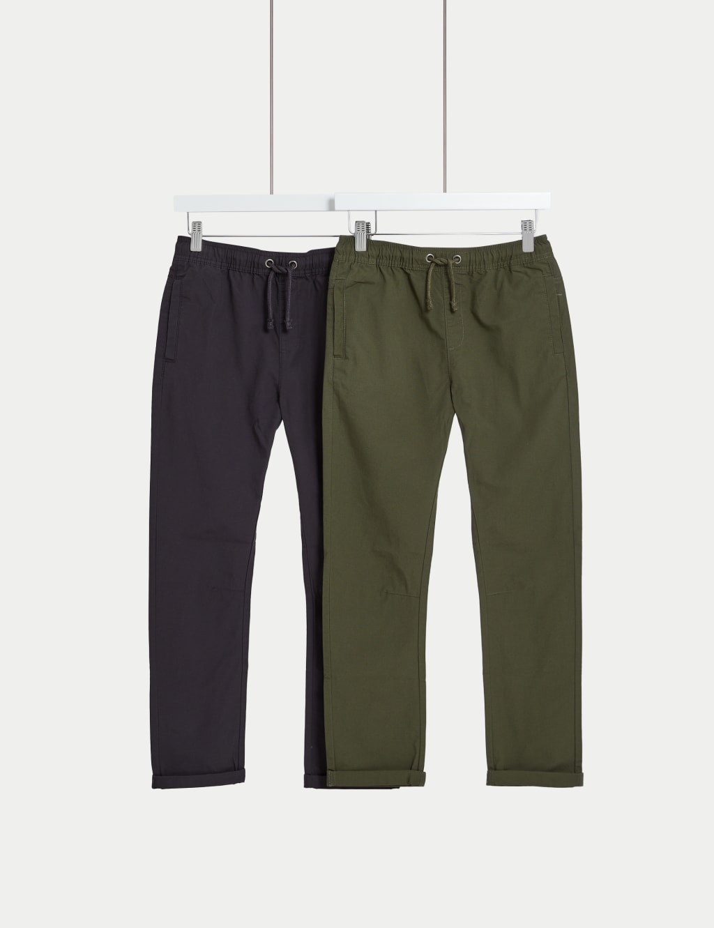 2pk Pure Cotton Ripstop Trousers (6-16 Yrs) image 1